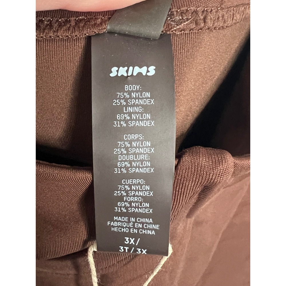 NWT Skims Sculpting Swim Ruched One Piece Bathing Suit Plus Sz 3X Cocoa Brown - Picture 6 of 11